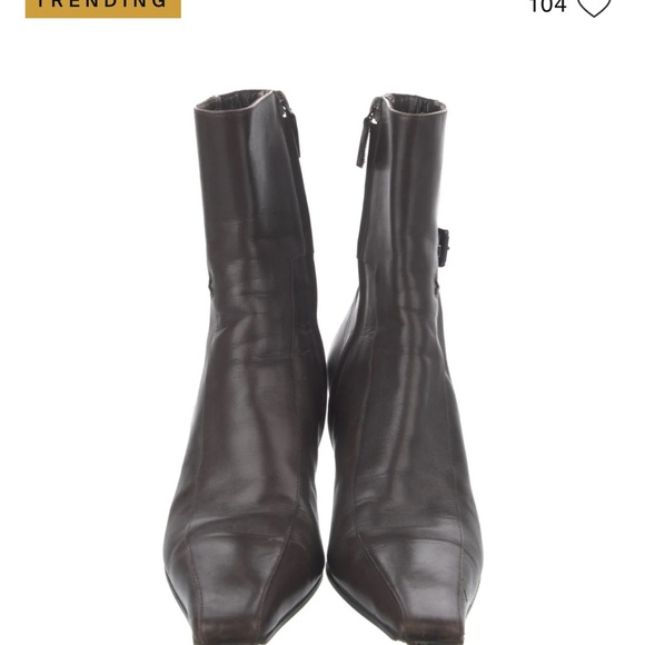 Gucci Brown Leather Heeled Boots - Picture 4 of 12